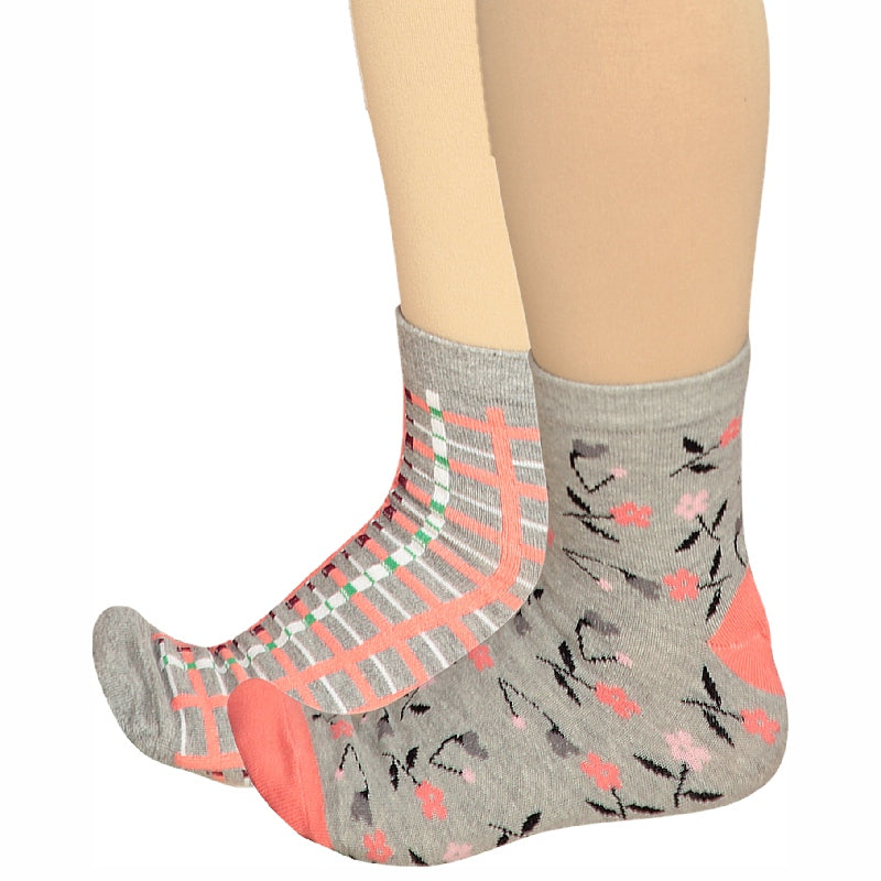 Bodycare Womens Mid Calf Printed Socks Pack Of 2