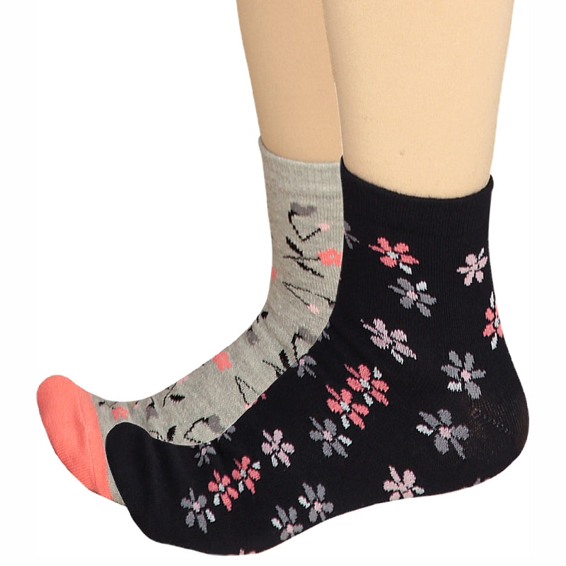 Bodycare Womens Mid Calf Printed Socks Pack Of 2