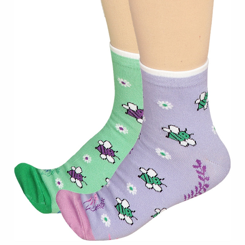 Bodycare Womens Mid Calf Printed Socks Pack Of 2