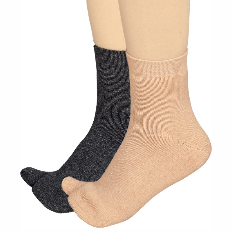 Bodycare Womens Mid Calf Thumb Socks Pack Of 2