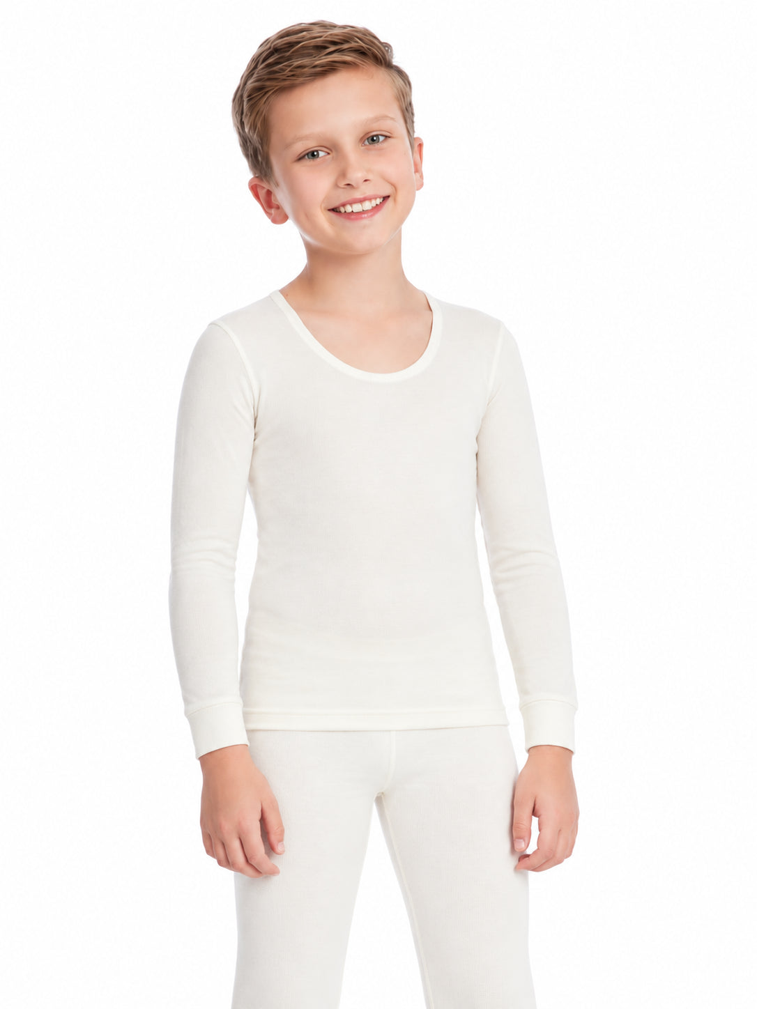 Unisex Kids Thermal Top Round Neck Full Sleeves for Winter Layering and Cold Weather Comfort - Pack of 1