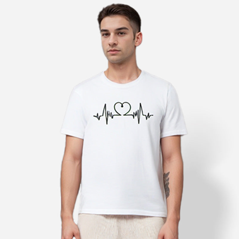 DYCA Men Tshirt Round Neck Half Sleeves - White