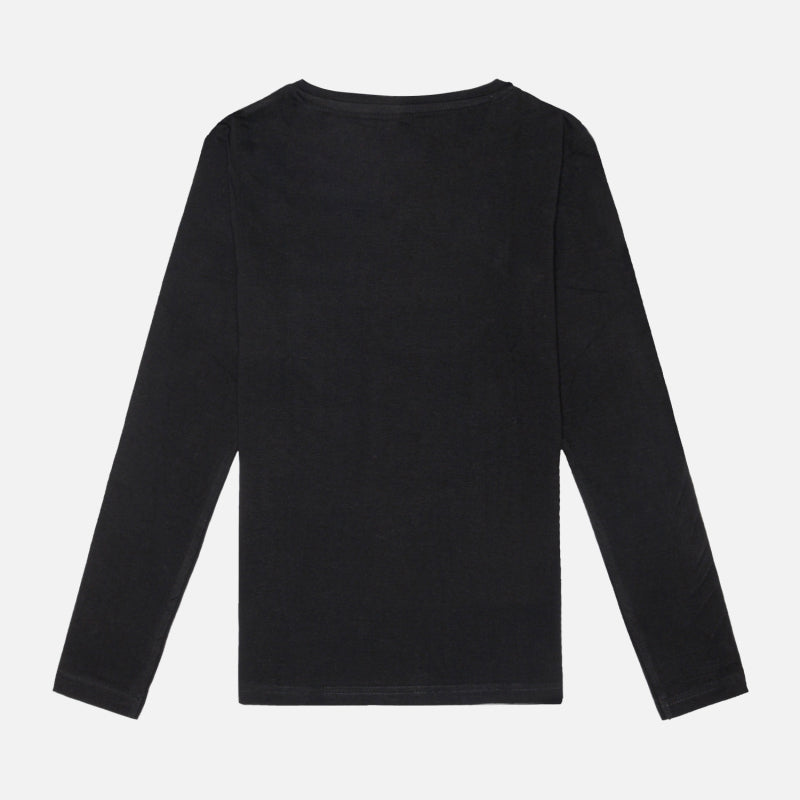 Dyca Girls Tshirt Round Neck Full Sleeves Solid - Black