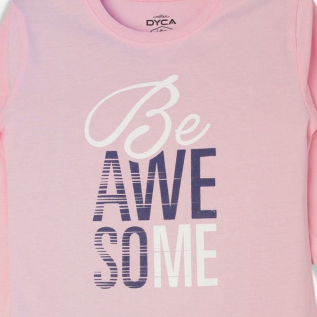 Baby Girls 100% Cotton T-Shirt Round Neck Full Sleeves - Bodycare
