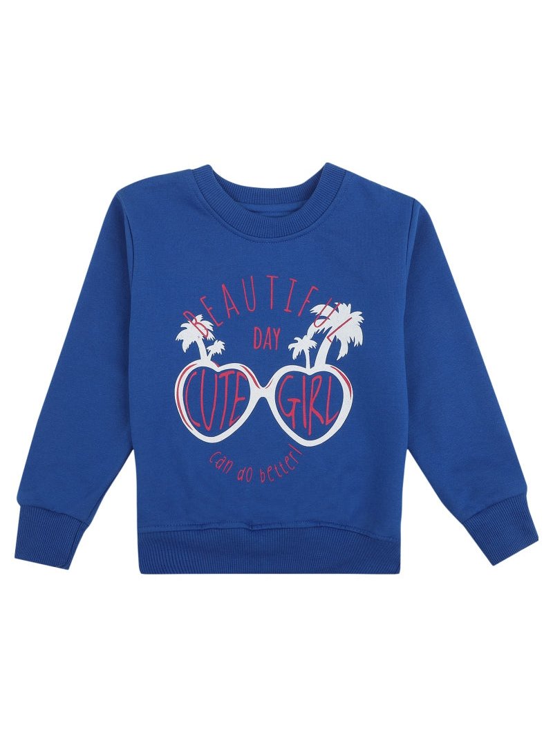 DYCA Girls Fleece Sweat Shirt Round Neck Full Sleeves