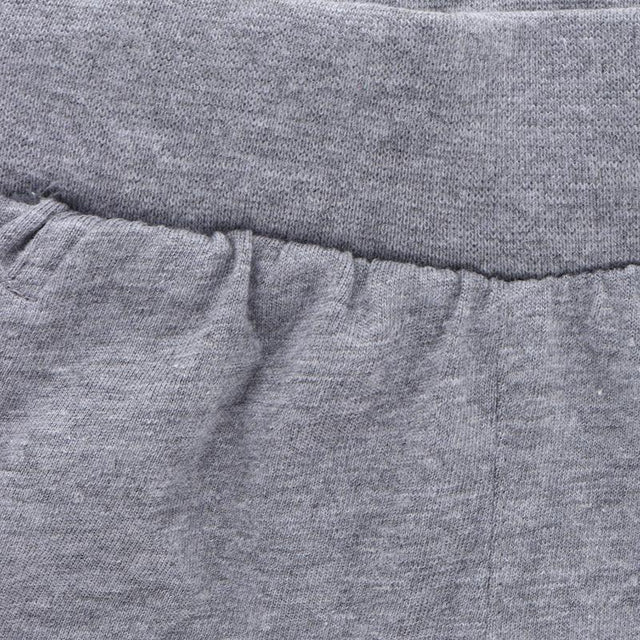Close-up of soft grey kids innerwear waistband with comfortable elastic fabric