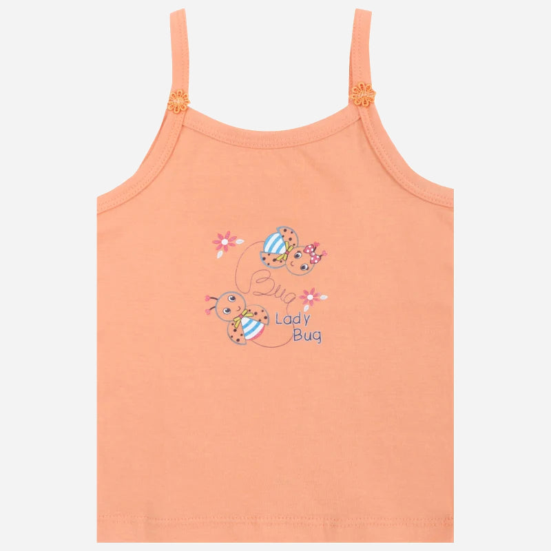 DYCA Girls Cotton Printed Vest Dori Neck Sleeveless Pack Of 4