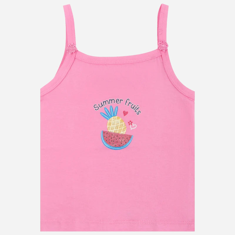 DYCA Girls Cotton Printed Vest Dori Neck Sleeveless Pack Of 4