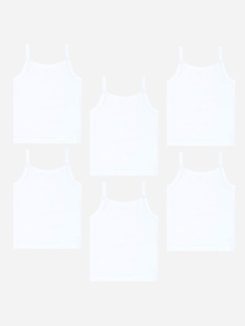 DYCA Girls Cotton Vest Dori Neck Sleeveless Pack Of 6