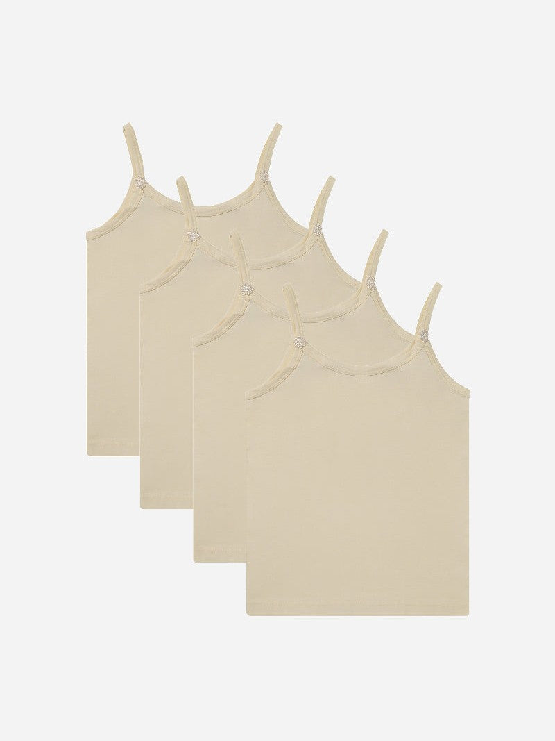 Dyca Girls Sleeveless Solid Vest Pack Of 4