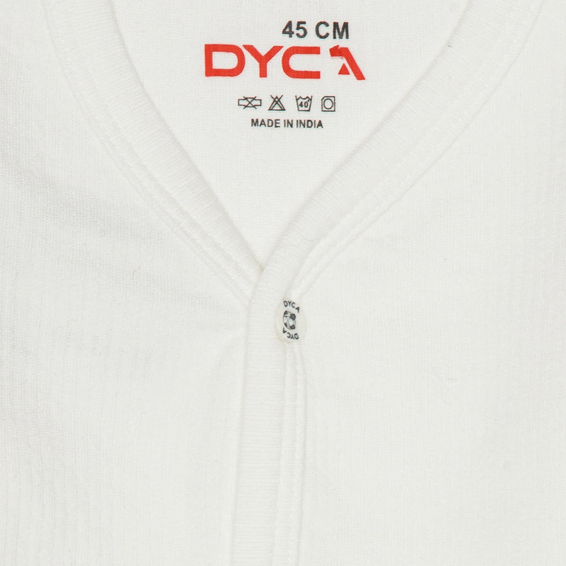 DYCA Unisex Thermal Top Front Open Full Sleeves Solid - Off White & Charcoal Melange