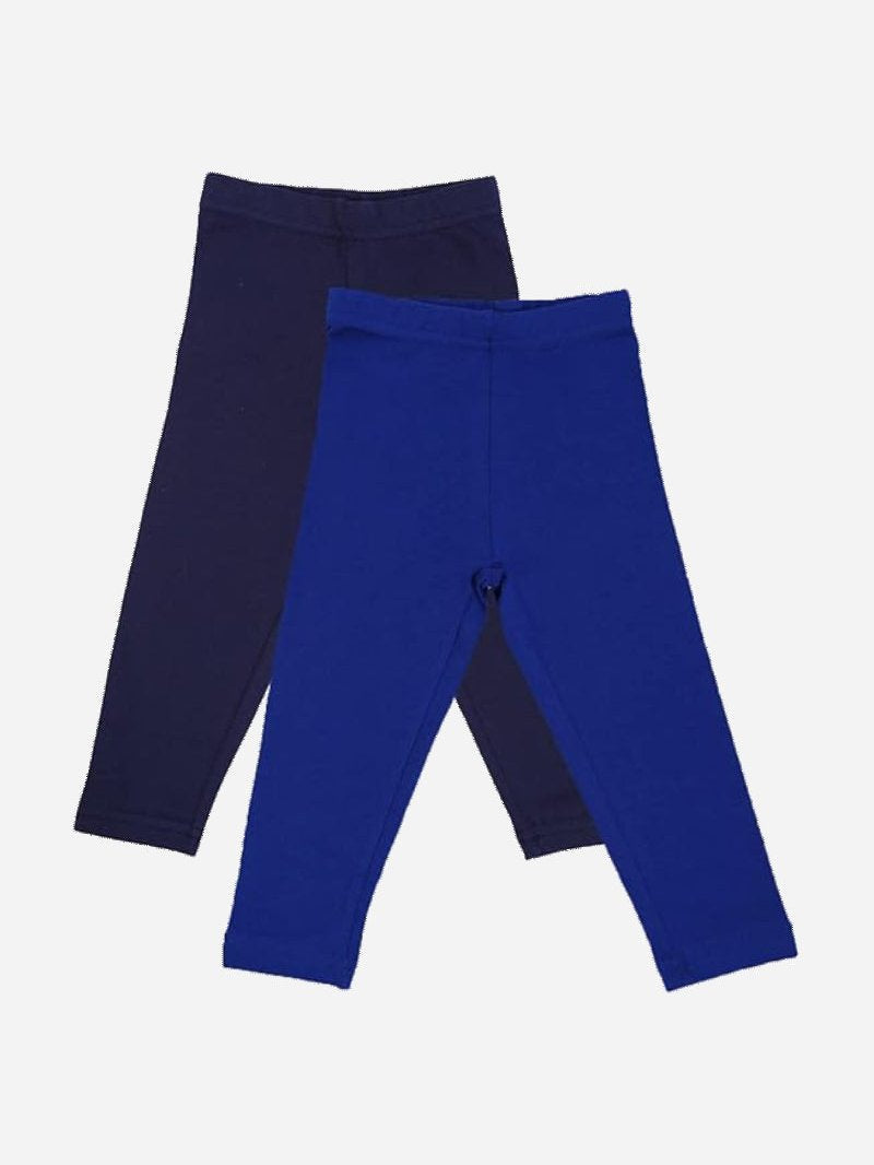 Bodycare Girls Leggings Pack Of 2 -Navy & R.Blue