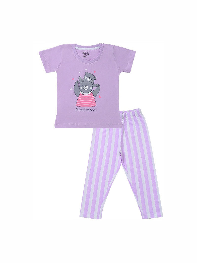 Bodycare Girls Tshirt & Pajami Night Suit Set