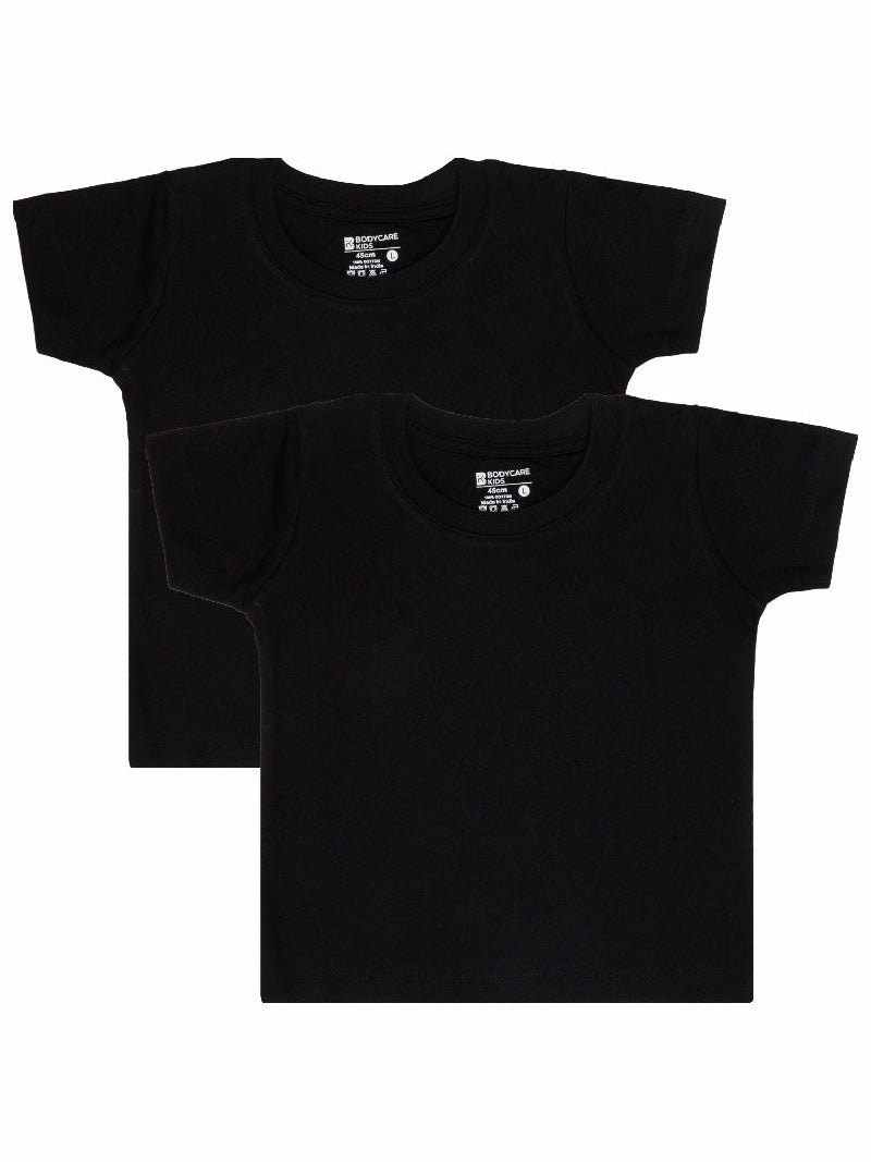 Bodycare Boys Round Neck Half Sleeves Solid Tshirt Pack Of 2