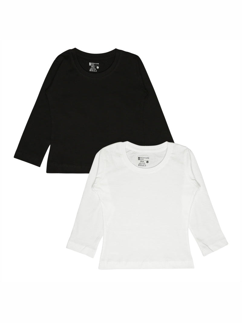 Bodycare Girls Round Neck Full Sleeves Solid Tshirt Pack Of 2