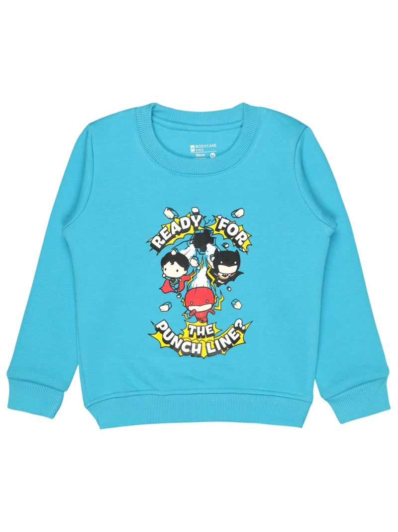 Bodycare Boys Fleece Round Neck Full Sleeves Printed Sweat Shirt