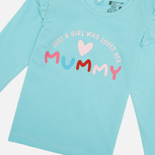 Baby Girls 100% Cotton Printed Full Sleeve T-Shirt with Regular Fit for Everyday Casual Wear and Regular Use