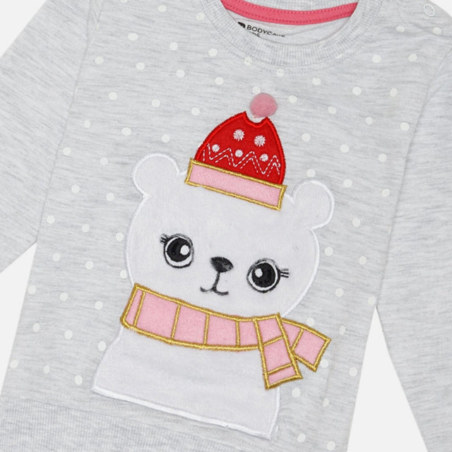Baby Girls Printed Cotton Full Sleeve Sweatshirt for Casual Wear, Light Winter Comfort and Everyday Styling - Pack of 1