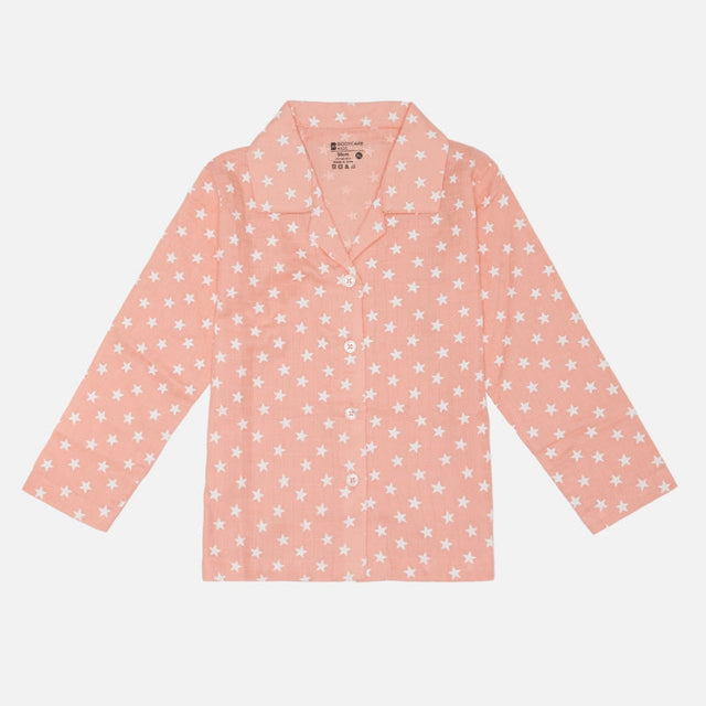 Baby Girls Cotton Full Sleeve T-Shirt and Pajama Night Suit for Sleepwear, Lounge Comfort and Regular Use