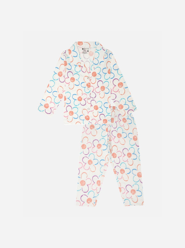 Girls 100% Cotton Full Sleeve Night Suit with Regular Fit for Comfortable Sleepwear and Nighttime Lounge Use - Pack of 1