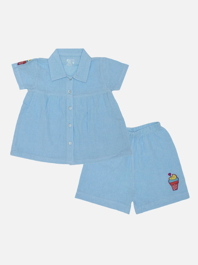 Girls Night Suit Round Neck Half Sleeves - Bodycare