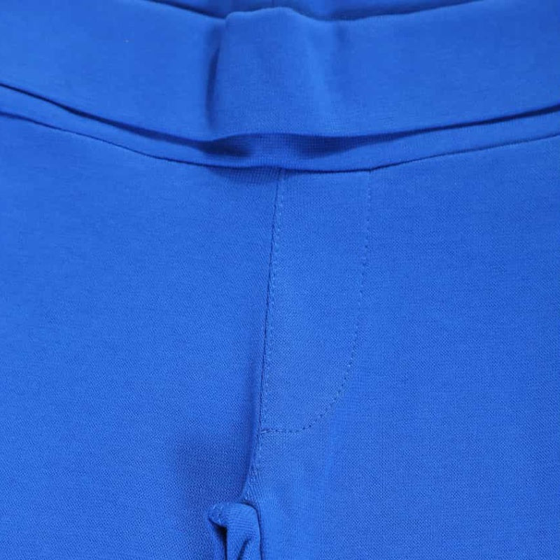 Close-up of blue kids innerwear with elastic waistband and soft cotton fabric