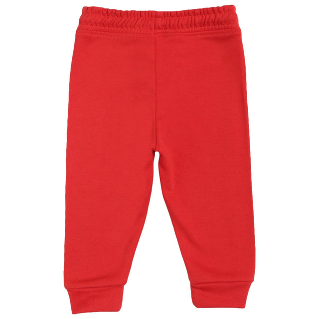 Red kids thermal pants with elastic waistband and cuffed ankles, winter innerwear