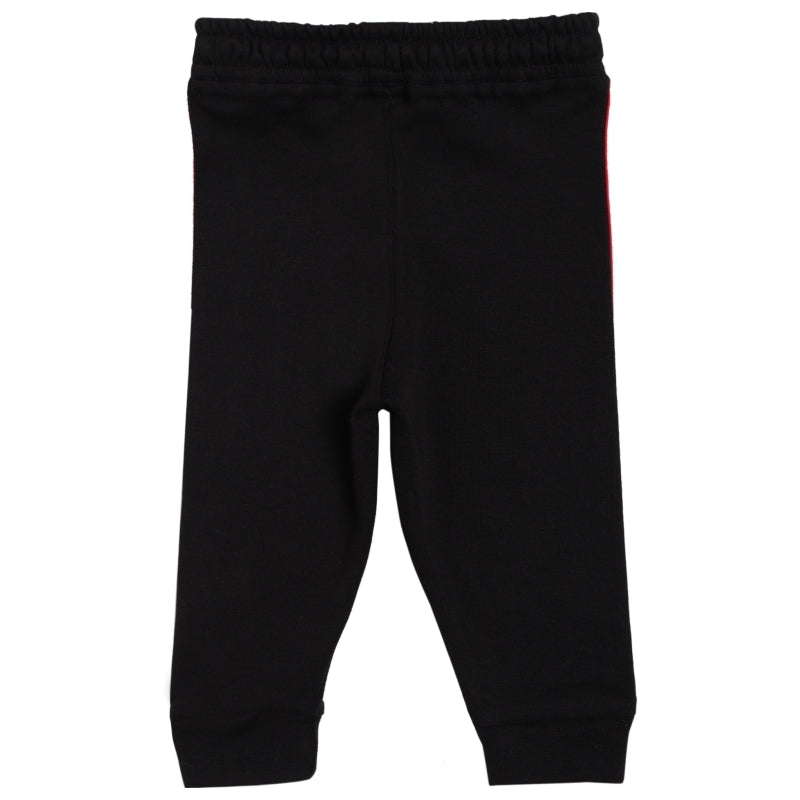 Black kids leggings with elastic waistband, comfortable fit, rear view