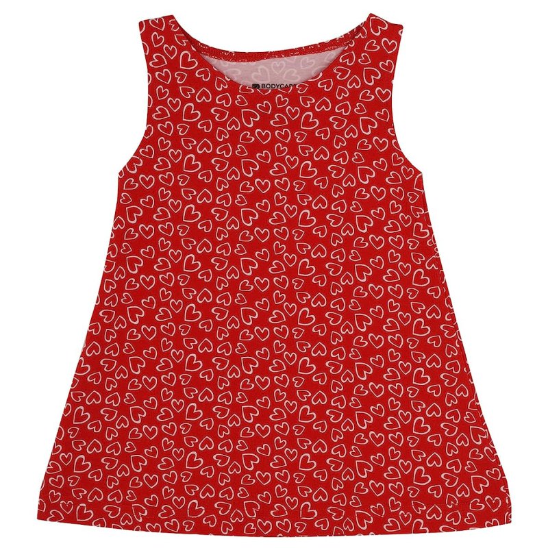 Bodycare Girls Cotton Frock Round Neck Sleeveless Self Design