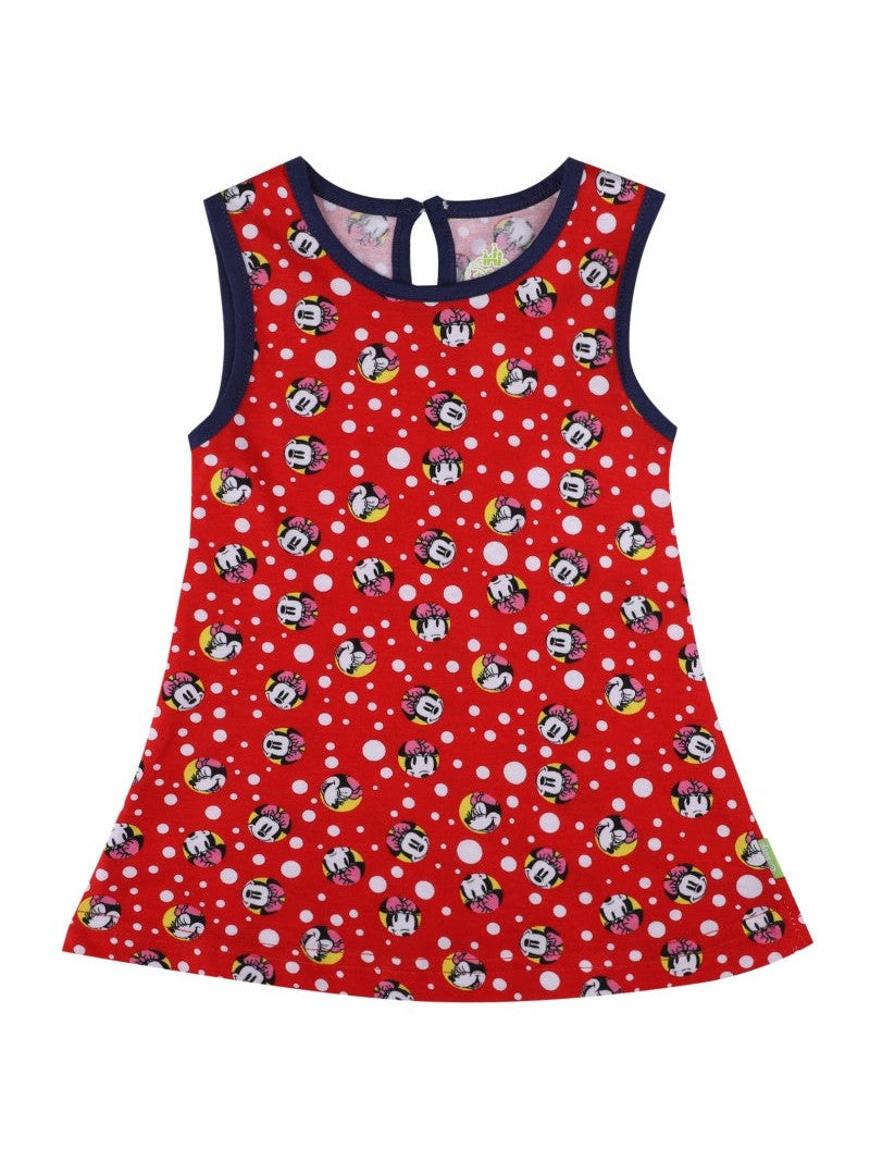 Bodycare Minnie & Friends Girls Cotton Frock Round Neck Half Sleeves