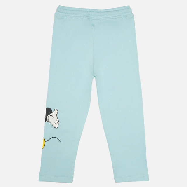 Baby Girls Printed Interlock Track Pant with Regular Fit for Casual Wear, Lounge Comfort and Easy Movement