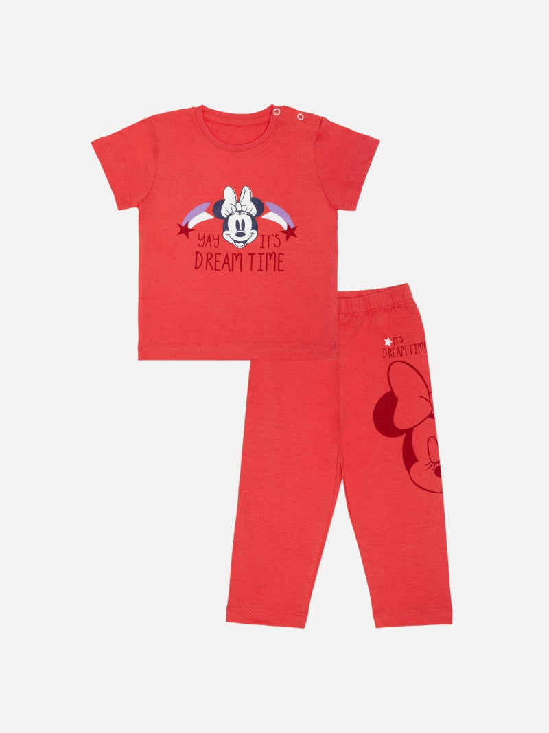 Bodycare Minnie & Friends Girls Night Suit - Coral Candy