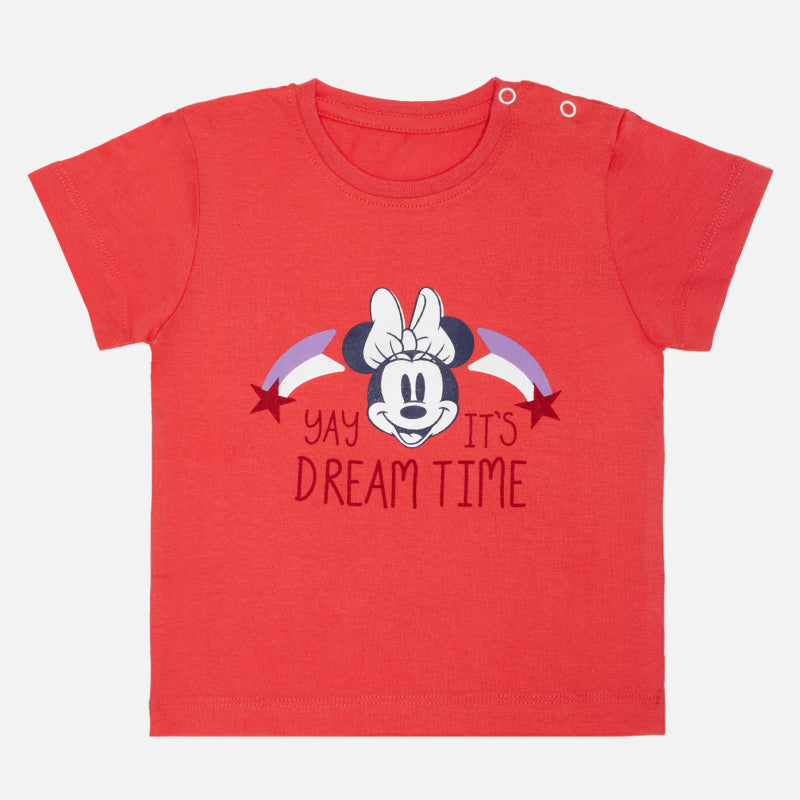 Bodycare Minnie & Friends Girls Night Suit - Coral Candy