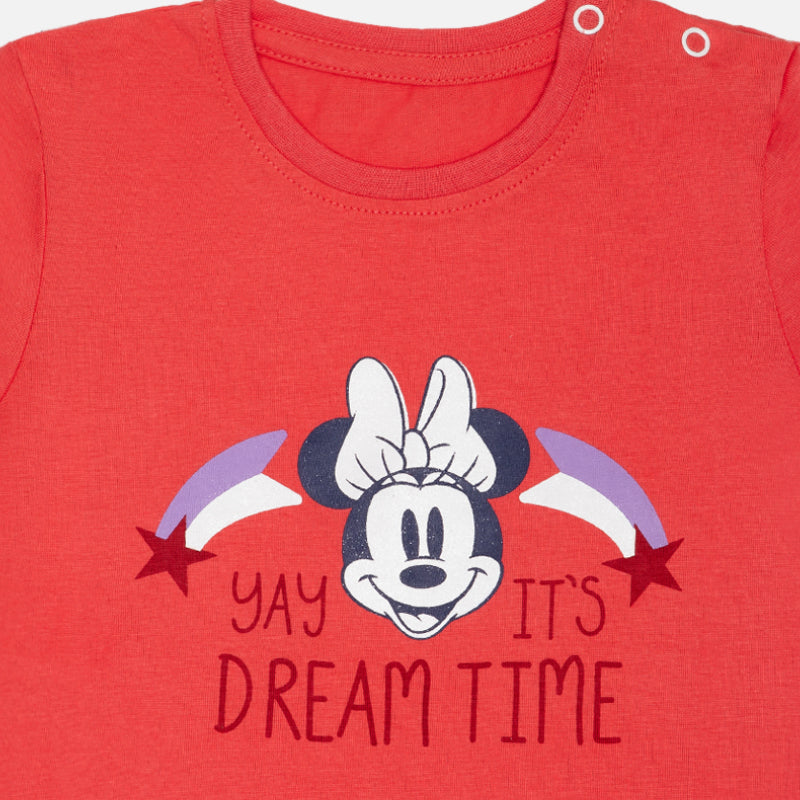 Bodycare Minnie & Friends Girls Night Suit - Coral Candy