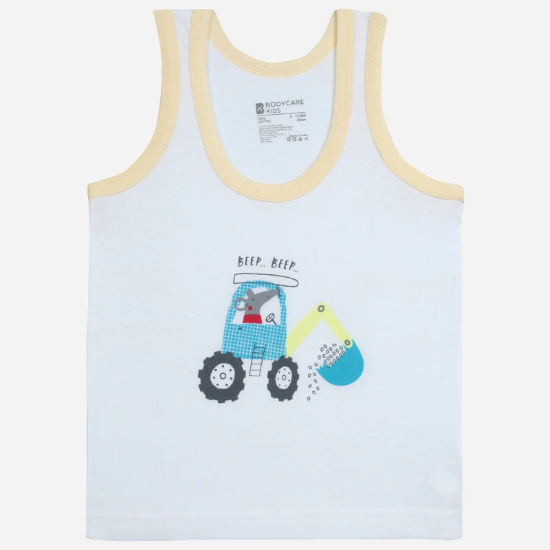 Bodycare Boys Vest Round Neck Sleeveless Solid Pack Of 3