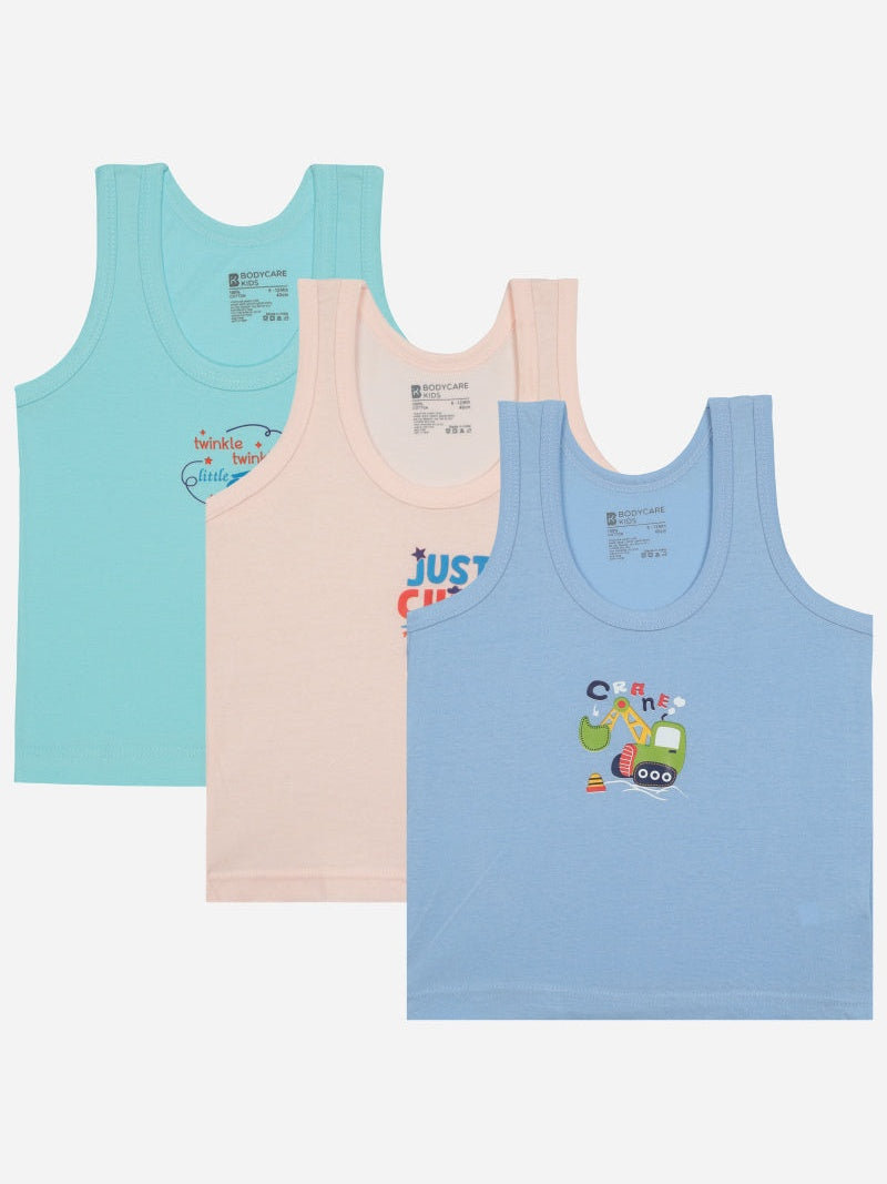 Baby Boys Vest Round Neck Sleeveless Pack of 3