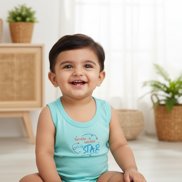 Baby Boys Vest Round Neck Sleeveless Pack of 3 - Bodycare