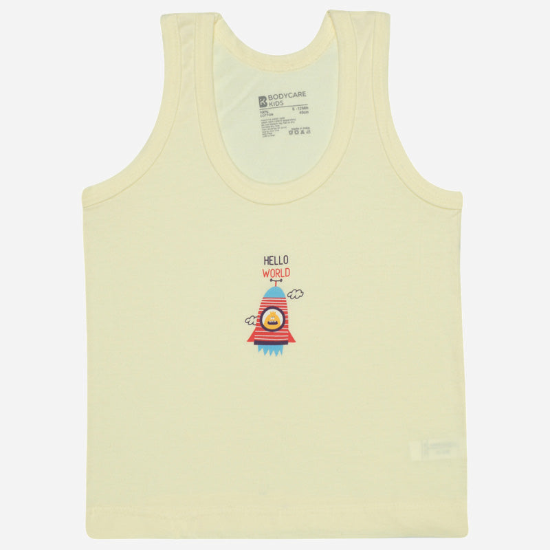 Bodycare Boys Cotton Vest Round Neck Sleeveless Solid Pack Of 6