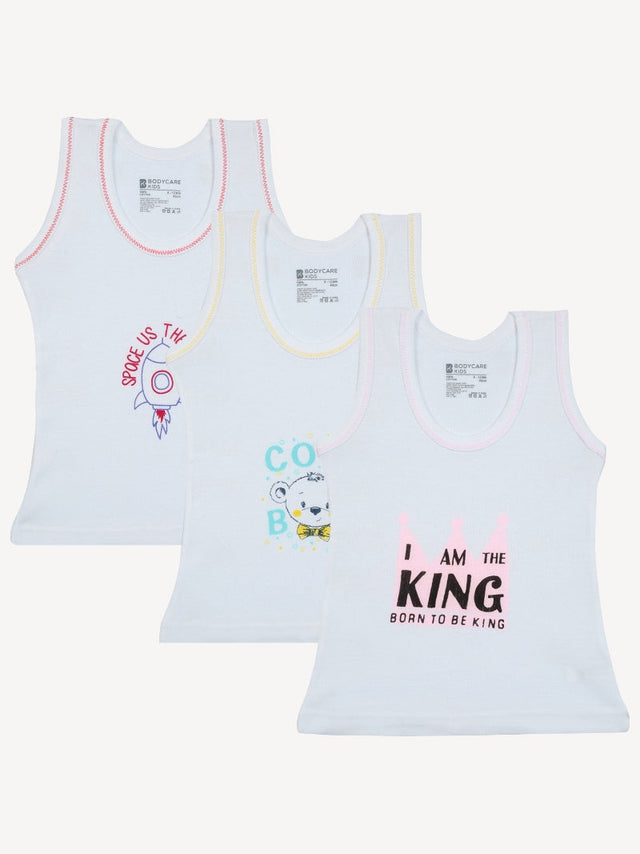 Baby Boys Vest Round Neck Sleeveless Pack of 3 - Bodycare
