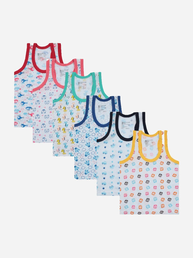 Baby Boys Vest Round Neck Sleeveless Pack of 6 - Bodycare