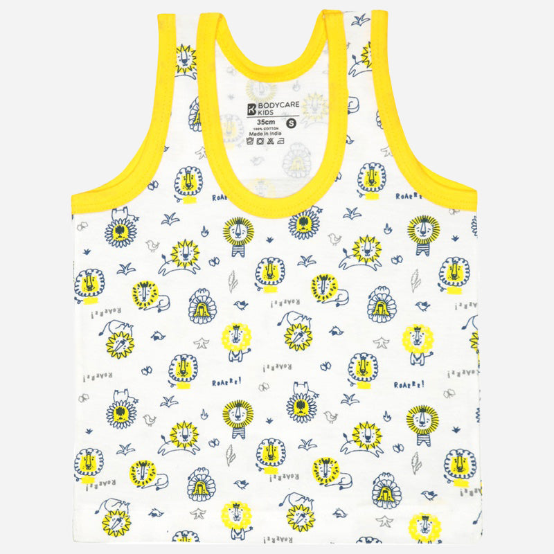 Baby Boys 100% Cotton Vest Round Neck Sleeveless Pack of 5 - Bodycare