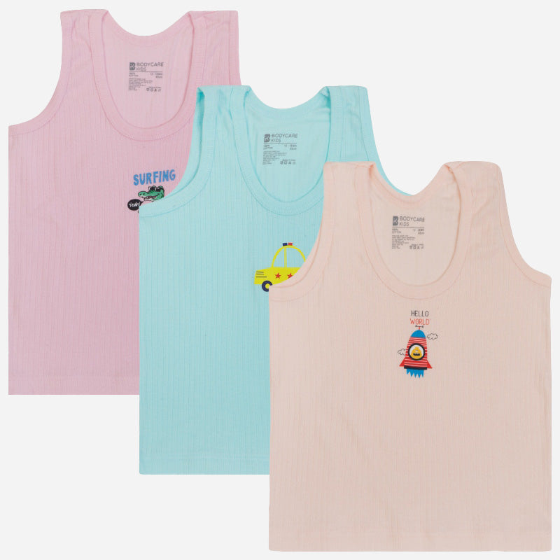 Bodycare Baby Round Neck Sleeveless Vest Pack Of 3