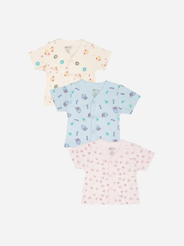 Baby Vest Round Neck Half Sleeves Pack of 3 - Bodycare