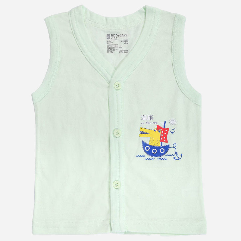 Bodycare Unisex Vest Front Open Half Sleeves Solid Pack Of 6
