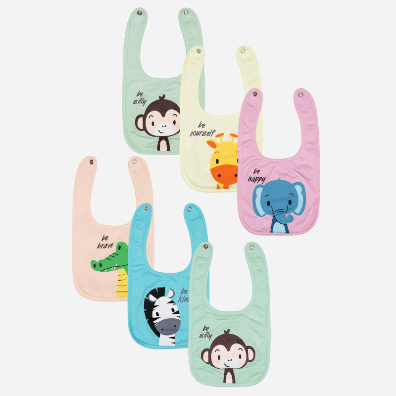 Bodycare Baby Bibs Solid Pack of 6 - Assorted