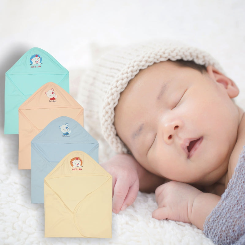 Bodycare Unisex Baby Solid Hooded Wrapper