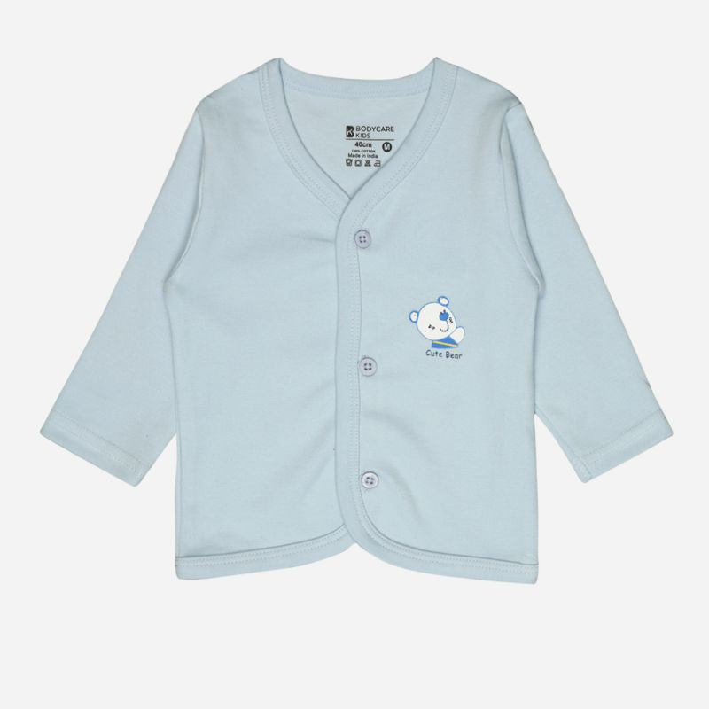 Unisex Baby Vest Front Open Full Sleeves Pack of 3 - Bodycare