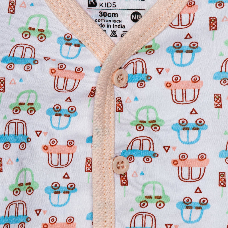Unisex Baby Night Suit Front Open Full Sleeves - Bodycare