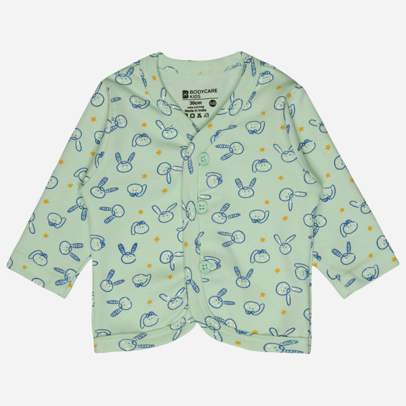 Unisex Baby Night Suit Front Open Full Sleeves - Bodycare