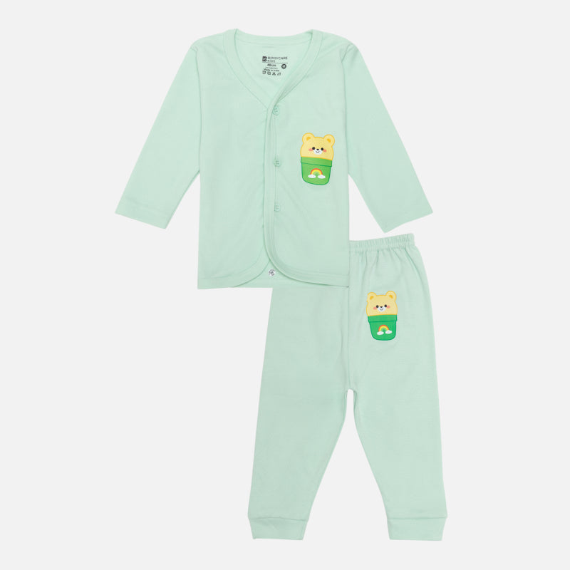 Unisex Baby Night Suit Front Open Full Sleeves - Bodycare